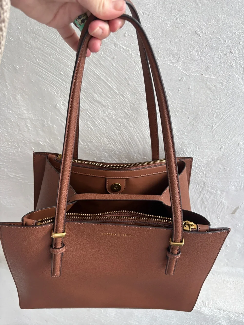 Charles & Kieth Sansa Tote Bag - Chocolate
